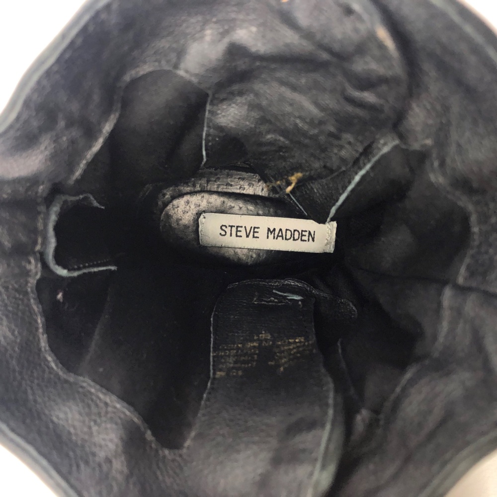 Steve Madden Yale Black Leather Mid Boots 10 M - Picture 9 of 12